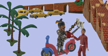 two men talking on the street - veroszekely